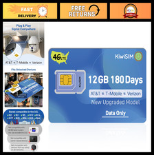 12GB Data SIM Card - 180 Days 4G LTE for USA, Compatible with All Networks