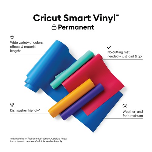 Cricut Smart Vinyl Rainbow Bundle - 3ft Adhesive Vinyl Rolls - Picture 7 of 7