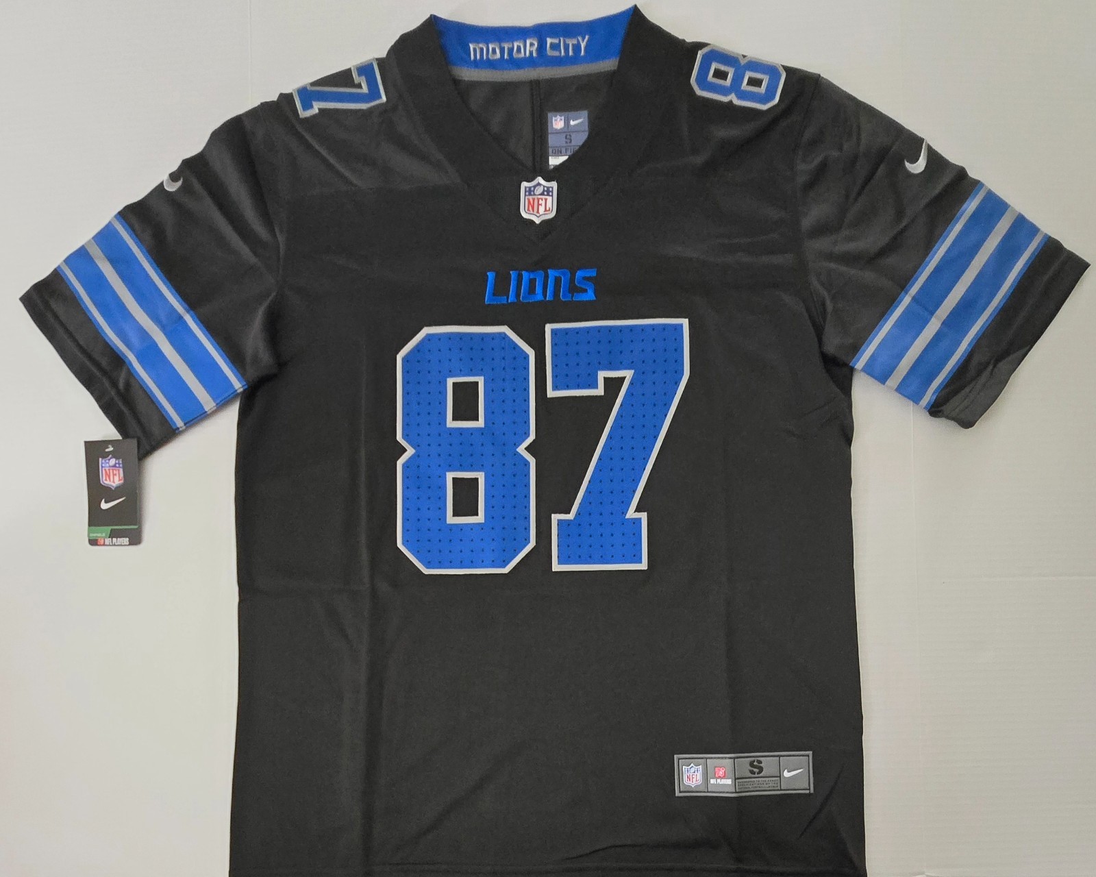 Sam Laporta #87 Black Lions Stitched Men's Jerseys