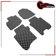 Fits 09-13 Honda Fit Hatchback Floor Mats Black Gray Plaid Checkered Carpet 4pcs Fits 09-13 Honda Fit Hatchback Floor Mats Black Gray Plaid Checkered Carpet 4pcs