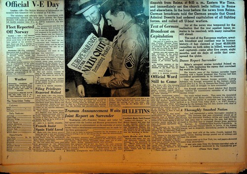 WWII Newspaper Rochester Times Union May 7 1945 German Surrender Extra - Picture 2 of 2