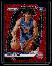 2024-25 Panini Prizm Fast Break Red Prizms Bobi Klintman RC 031/100 Detroit