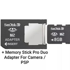 8GB PSP MEMORY CARD - M2 CARD + PRO DUO ADAPTER