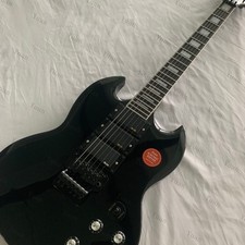 Black Gloss Solid Body Electric Guitar HHH Pickups Stainless Rounded Fret Edge