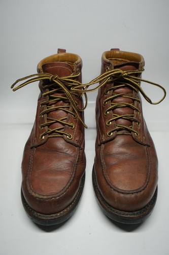 Vintage 1996 Herman Survivors Moccasin Toe Leather Boots Size 9.5W Made In U.S.A - 第 2/15 張圖片