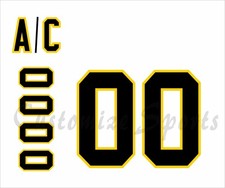 Boston Bruins Customized Number Kit for 1967-1976 Vintage White Jersey