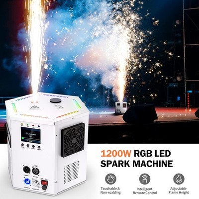 1200W Large Stage Fireworks Machine W/ Remote DMX Cold Spark Machine 6.6-9.8ft