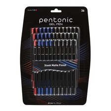 Gel Pens, 36 Count, Assorted Colored Ink 20 Black, 12 Blue, 4 Red, 0.6 mm Fin...