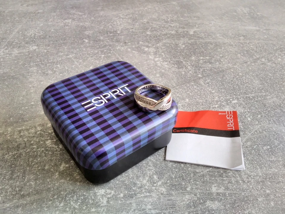 ESPRIT Damen Ring 925 Silber Zirkonia 7 53 54 17 wie neu