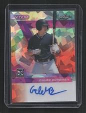2024 Leaf Vivid #BA-CB3 Caleb Bonemer Base (XRC) Autographs Crystal Red #/8