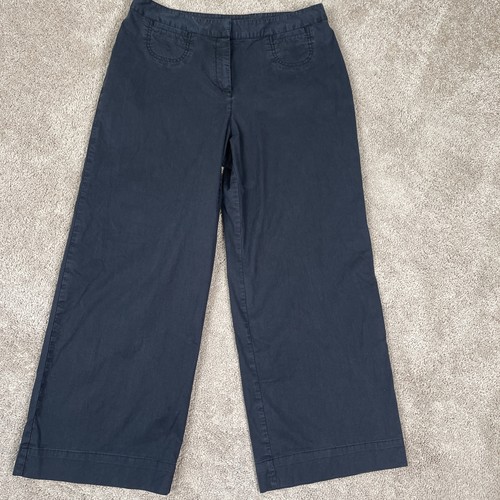 J. Jill Pants Womens 12 Petite Black Wide Leg Crop Ankle Stretch Travel Comfort - Picture 3 of 11