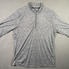 Nike Pullover Mens Large Gray Dri Fit Quarter Zip Long Sleeve Athletic
