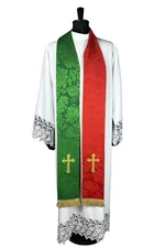 Overlay STOLE reversible Priest stole red and green