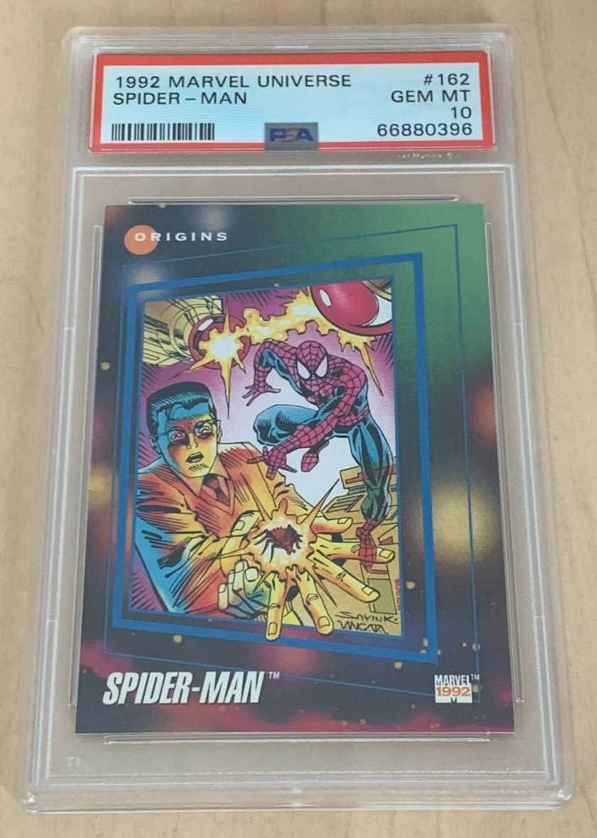 1992 Marvel Universe #162 (Origins) π SPIDER-MAN π PSA 10 π POP 13 π view 1