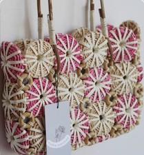 Multicolor Straw Corn Husk Staw Tote Purse