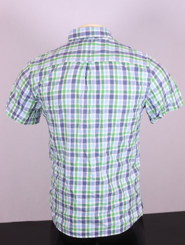 FJALLRAVEN Men's Small Ovik Cotton Short Sleeve Shirt -Blue Green Multi Plaid - Picture 8 of 11
