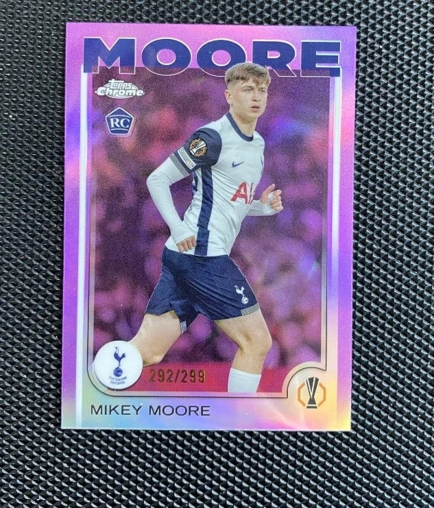Mikey Moore 2024-25 Topps Chrome UCC Violet Refractor 076/299 RC #199