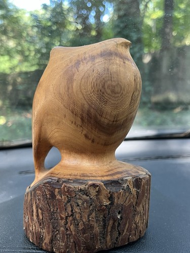 Hand Carved Wooden Owl Folk Art Sculpture Rustic Cabin Décor By Randy Moss 2001 - Picture 11 of 16