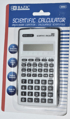 BAZIC Scientific Calculator (Exponent, Log, SQ/Root, Trig Functions) Inst, New