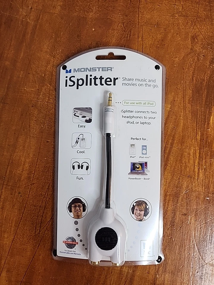Monster iSplitter Aux Cord MusicShare Audio Splitter NOS New Discontinued 2004 - Image 3 of 4