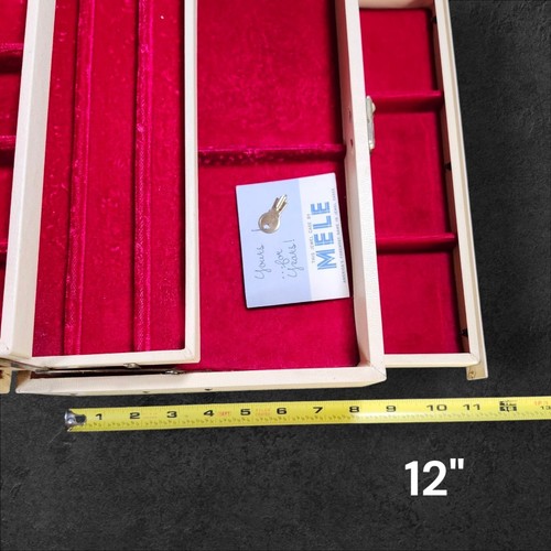 Portagioie vintage Mele-grande quattro livelli crema/rosso con chiave e garanzia anni 50 - Foto 17 di 18