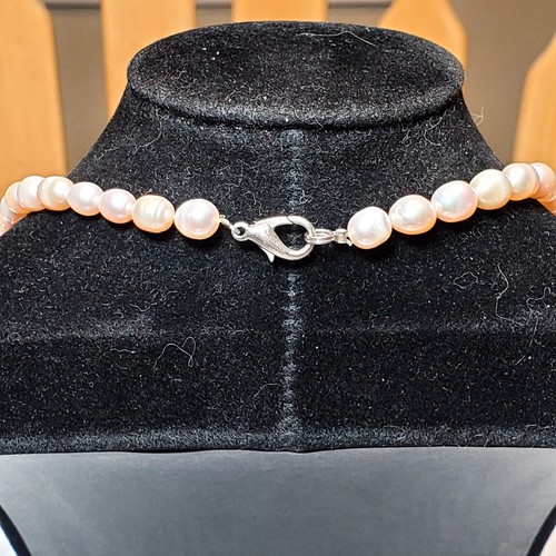 Fresh Water Pink Pearl Necklace 16" Lobster Closure - Picture 5 of 6
