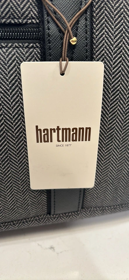 Hartmann Herringbone Deluxe Weekend Duffle Black $200 MSRP! - Image 3 of 4