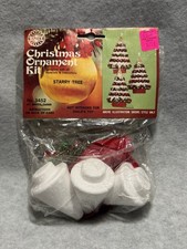 VINTAGE Walco Christmas Ornament Kit STARRY TREE Beaded Sequin No. 3452 Makes 3