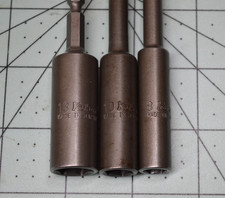 Ko-Ken Tools 3 PC 13mm, 10mm, 8mm 1/4 Hex Dr. Slide Magnet 6-Point Nut Setter