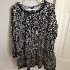 Hanna Andersson Leopard Dress Size 10 140cm Ruffle