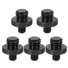 Tripod Screw Adapter Camera Screw Mount 1/4" Male to M10 Male Black 5Pcs