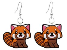 Red Panda Earrings Cute Animal Dangle Lightweight Jewelry Gift