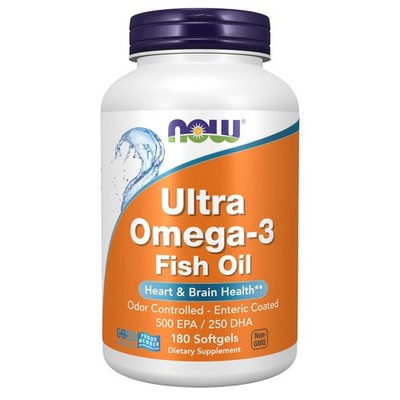 NOW Foods Ultra Omega-3 Softgels - 180 Count, Molecularly Distilled Fish Oil