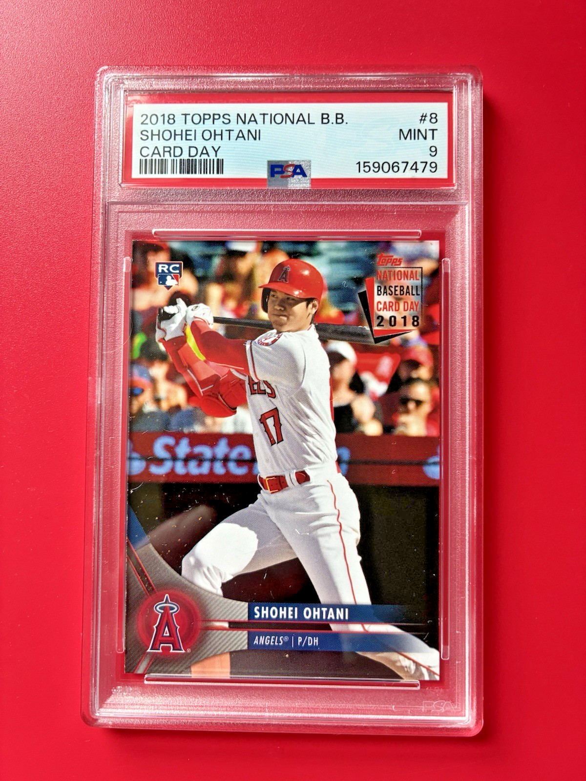 Shohei Ohtani #8 Baseball Cards 2018 Topps National Baseball Card Day trading card — raw and PSA graded price guide