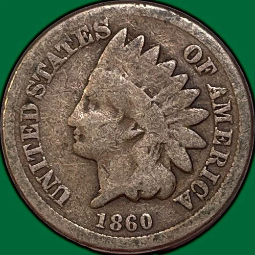 1860 Round Bust Indian Head Cent Good G Coin #35472