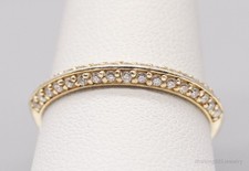 Vintage Cubic Zirconia Gold Vermeil Sterling Silver Band Ring - Size 10