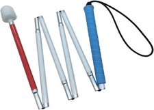 Aluminum Mobility Folding White Cane for Vision Impaired and Blind People Fol...