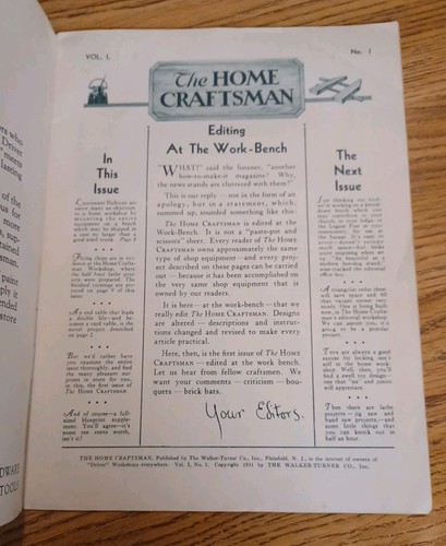 The Home-Craftsman Magazine Vol. 1 Nummer 1 Erstausgabe 1931 Beistelltisch Brücke - Bild 3 von 3