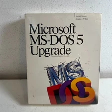 Vintage Microsoft MS-DOS 5.0 Upgrade 3.5" Software Operating System Disks