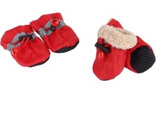 4pcs/ Waterproof Winter Warm Pet Dog Shoes Anti-slip Rain Snow Boots Puppy Sz S