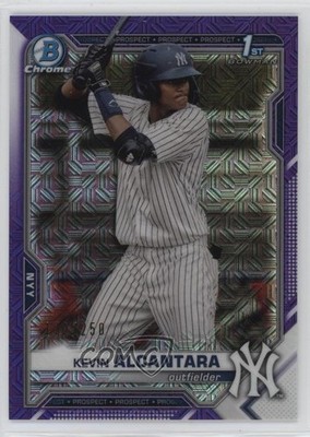 2021 Bowman Chrome Prospects Mega Box Purple Mojo Refractor Kevin Alcantara 1g75