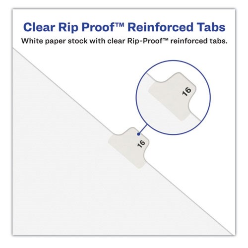 Avery 1067 10-Tab 67 Preprinted Side Tab Index Dividers - White (25/Pack) New - Picture 2 of 6