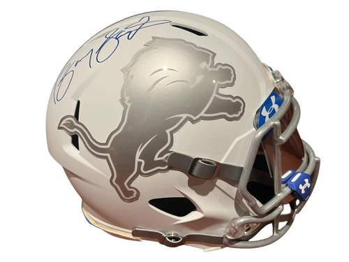 BARRY SANDERS AUTO SIGNED RARE LIONS F/S ICE HELMET W/ VISOR SCHWARTZ