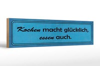 Holzschild Spruch 46X10 Cm Kochen Macht GlüCklich Essen Deko Schild