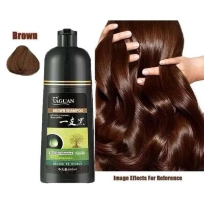 Yaguan Herbal Brown Dew Shampoo 3in1 Haarfarbe Wasser Formel 500ml Original