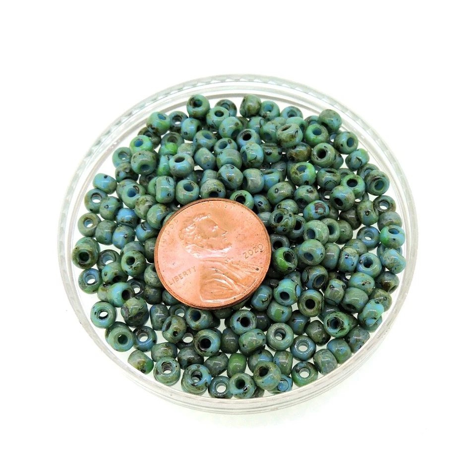 Cuentas Semilla Redondas Miyuki Talla 6/0 Picasso Espuma Mar Verde Mate 20GM (6-4514) Foto 4 de 4