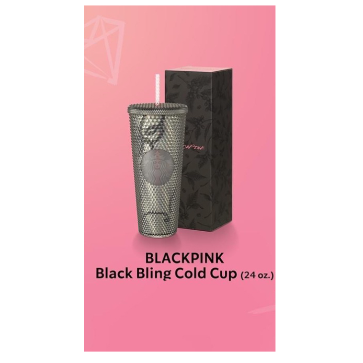 Starbucks BLACKPINK Bling Black Cold Cup Doodle 2023 Limited