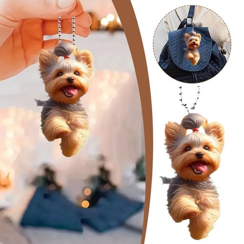 Hanging Decoration Creative Acrylic Flat Cartoon Animal Dog Pendant New K7 U8W3 - Picture 3 of 9