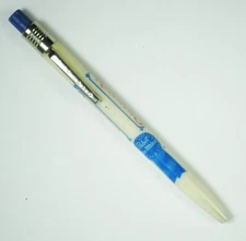 Vintage Mechanical Grease Pencil SCRIPTO Ivory White Plastic , Chrome PABST BEER
