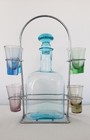 VINTAGE DAVECO. SILVER LTD. DECANTER AND 8 SHOT GLASSES — photo 2